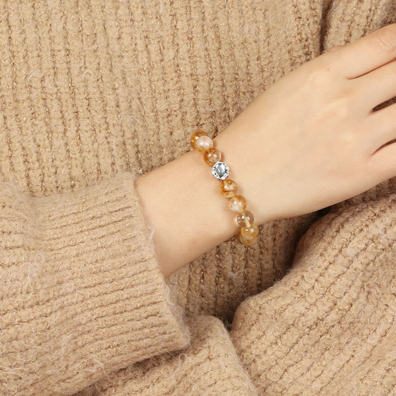 Buddha Stones Natural Citrine Rutilated Quartz Prosperity Bracelet - image 3