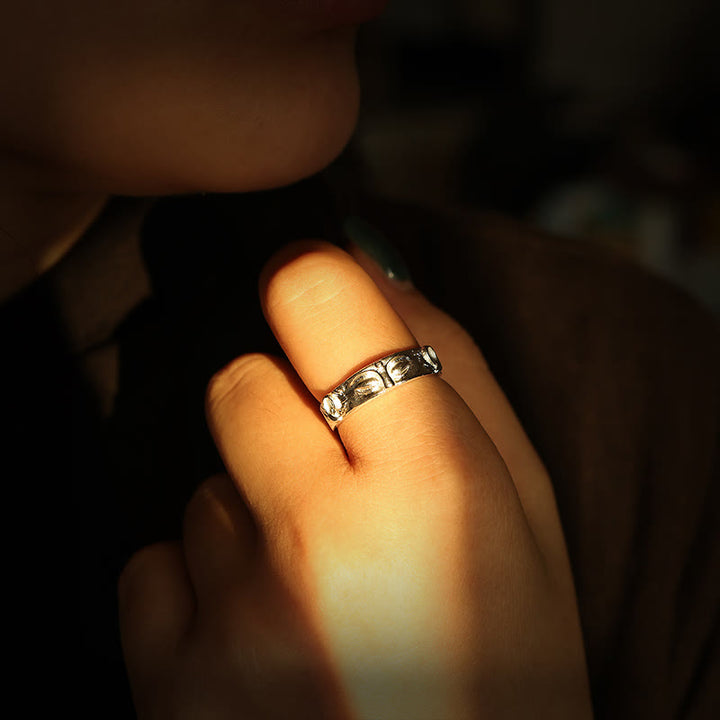 Buddha Stones 999 Sterling Silver Buddha Eyes Protection Ring - image 3