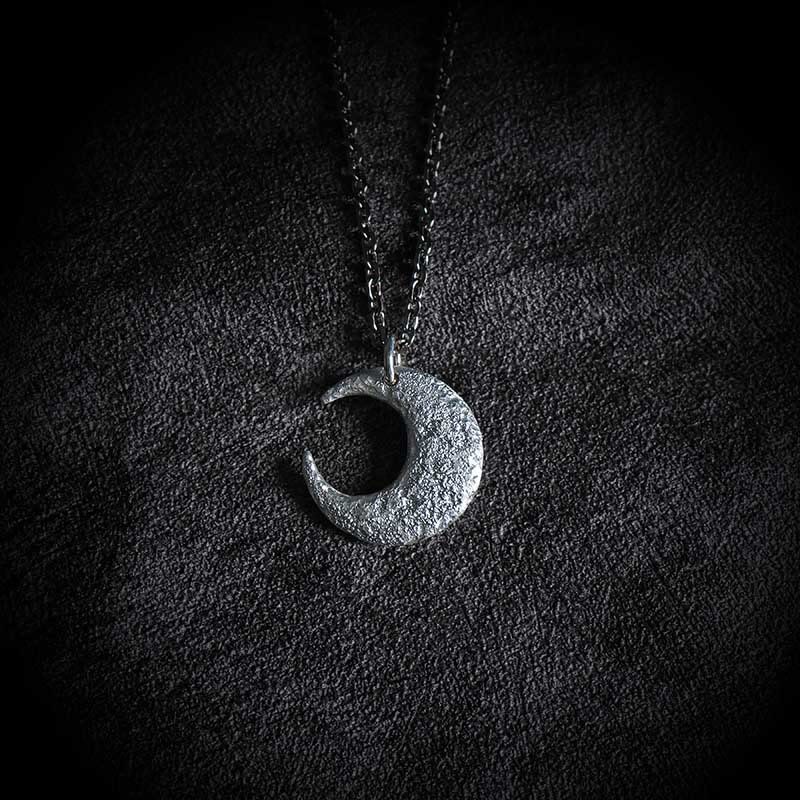 Buddha Stones 999 Sterling Silver Moon Balance Necklace Pendant - image 1