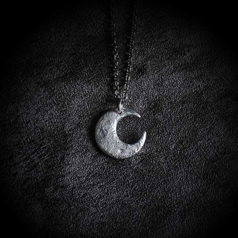 Buddha Stones 999 Sterling Silver Moon Balance Necklace Pendant - image 2