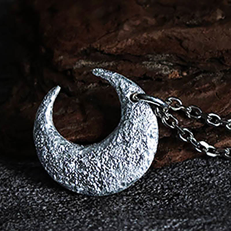 Buddha Stones 999 Sterling Silver Moon Balance Necklace Pendant - image 3