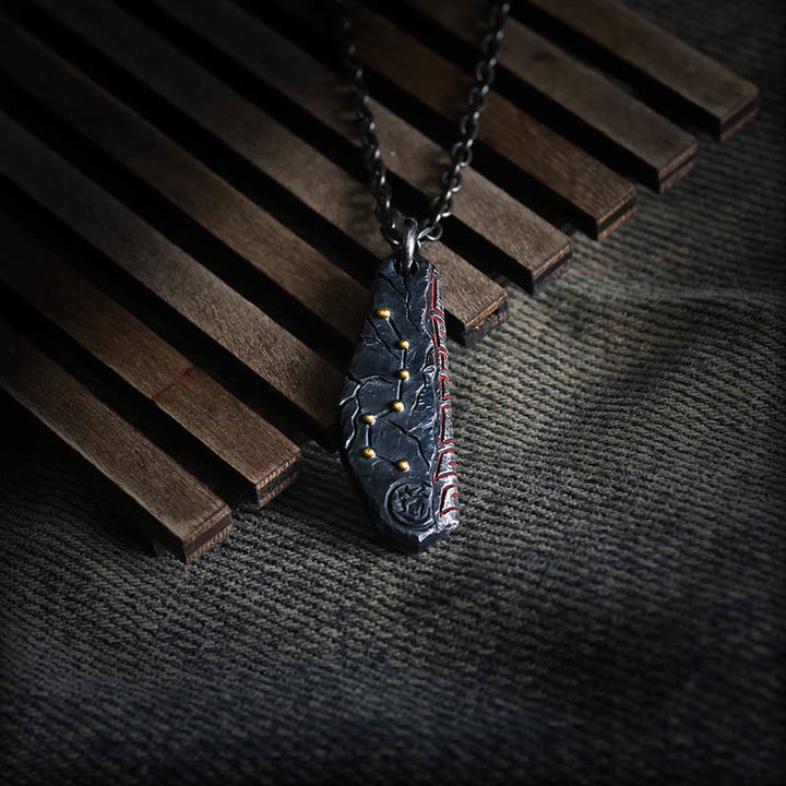 Buddha Stones 999 Sterling Silver Big Dipper Balance Necklace Pendant - 999 Sterling Silver & Silver Chain - image 1