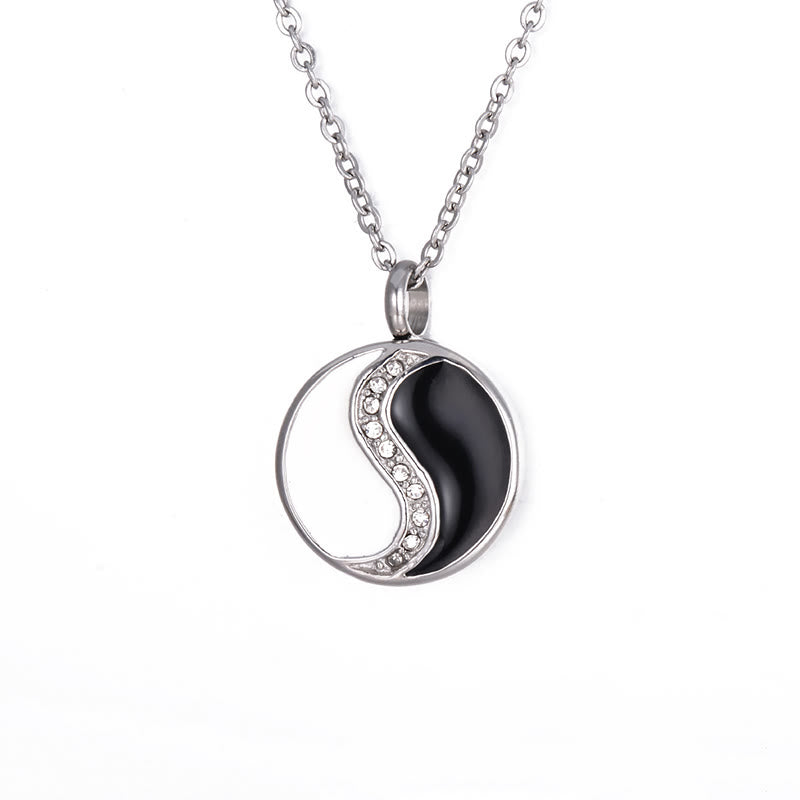 Buddha Stones Yin Yang Titanium Steel Harmony Necklace Pendant - image 1
