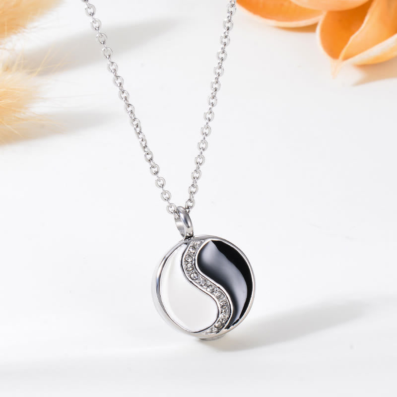 Buddha Stones Yin Yang Titanium Steel Harmony Necklace Pendant - Titanium Steel YIN YANG - image 0
