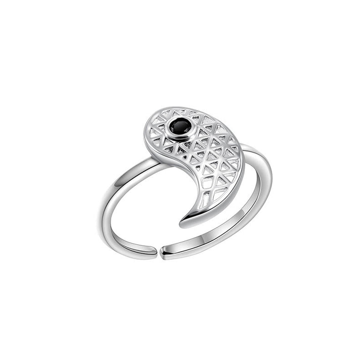 Buddha Stones Yin Yang Titanium Steel Cuff Balance Couple Ring - image 10
