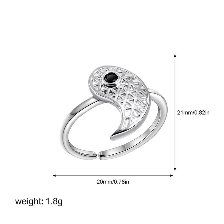 Buddha Stones Yin Yang Titanium Steel Cuff Balance Couple Ring - image 11