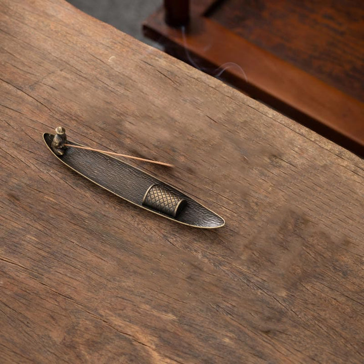 Buddha Stones Fisherman Boat Koi Fish Zinc Alloy Incense Stick Holder Healing Incense Burner Decoration - image 15