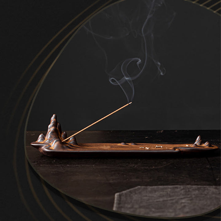 Buddha Stones Mountains Boat Design Spiritual Healing Ceramic Stick Incense Burner Decoration - image 7