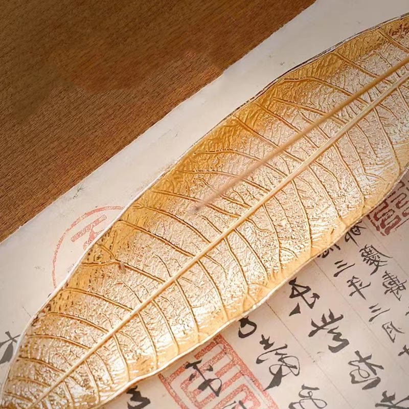 Buddha Stones Alloy Oriental Leaf Healing Incense Burner Decoration - image 6