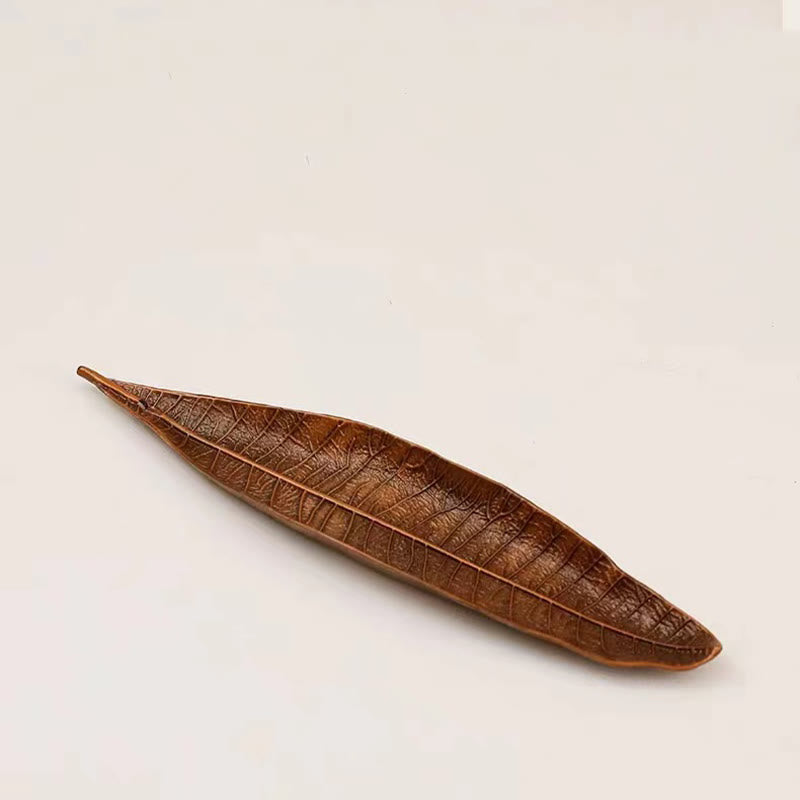 Buddha Stones Alloy Oriental Leaf Healing Incense Burner Decoration - image 11