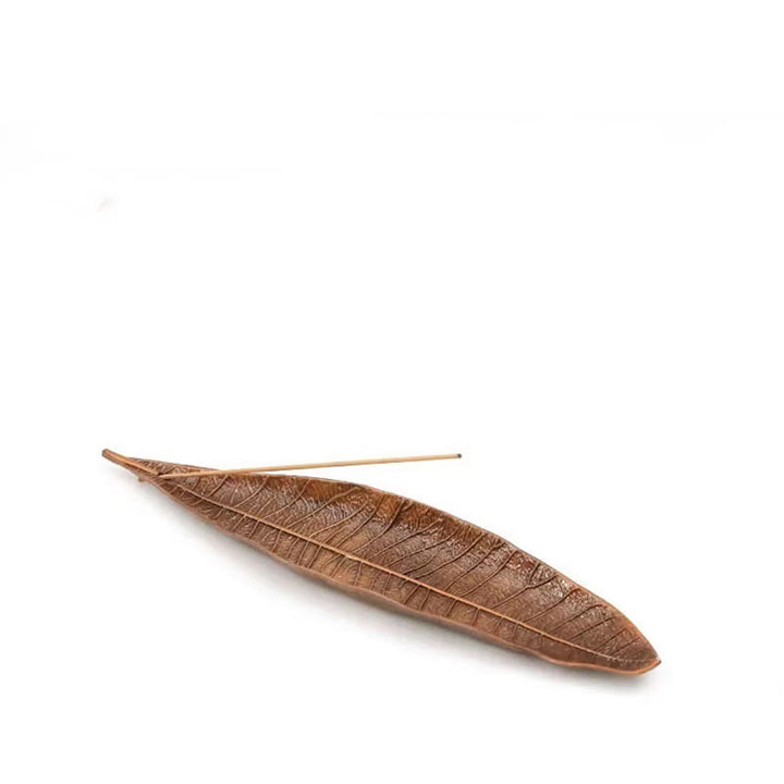 Buddha Stones Alloy Oriental Leaf Healing Incense Burner Decoration - image 10