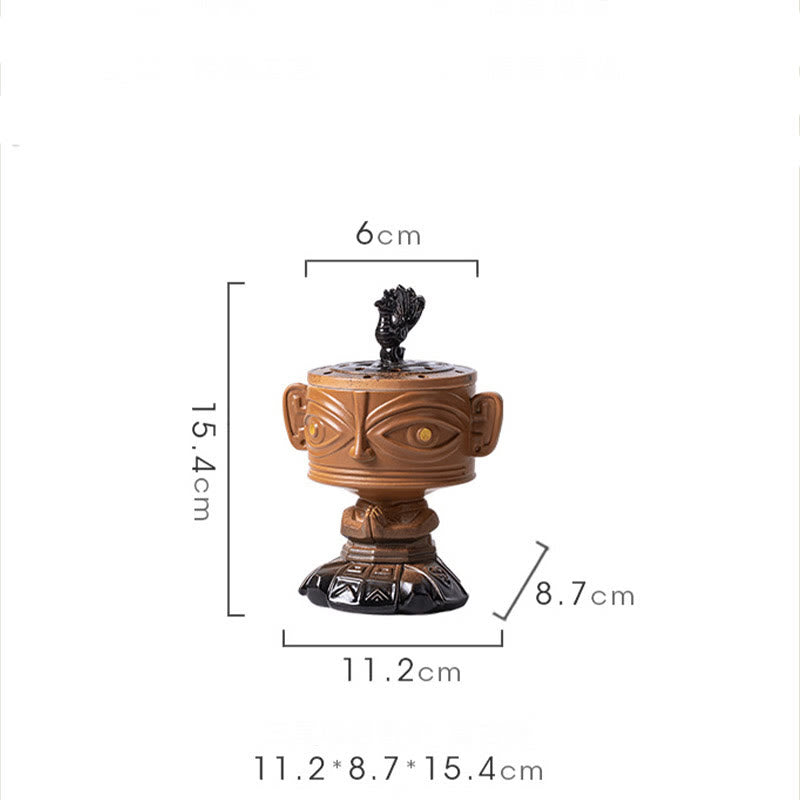 Buddha Stones Sanxingdui Healing Ceramic Incense Burner Desk Decoration - image 7