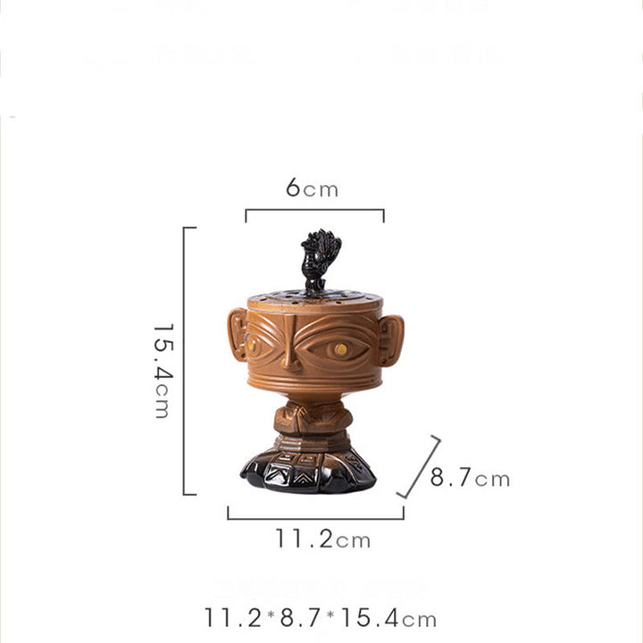Buddha Stones Sanxingdui Healing Ceramic Incense Burner Desk Decoration - image 7