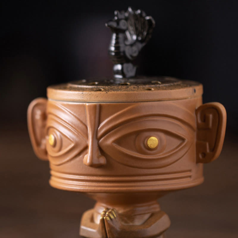 Buddha Stones Sanxingdui Healing Ceramic Incense Burner Desk Decoration - image 14