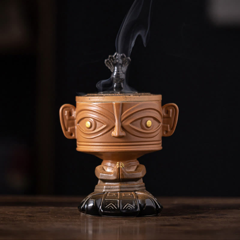 Buddha Stones Sanxingdui Healing Ceramic Incense Burner Desk Decoration - image 1