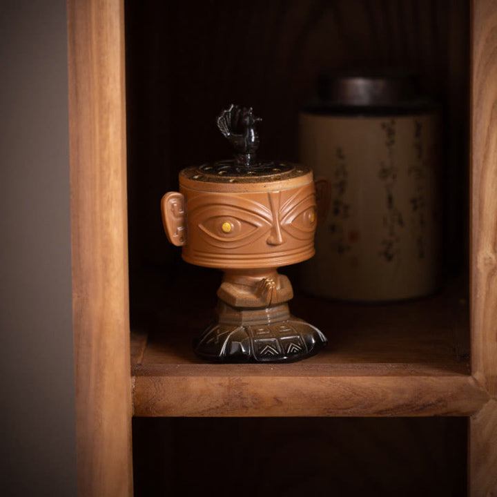 Buddha Stones Sanxingdui Healing Ceramic Incense Burner Desk Decoration - image 4