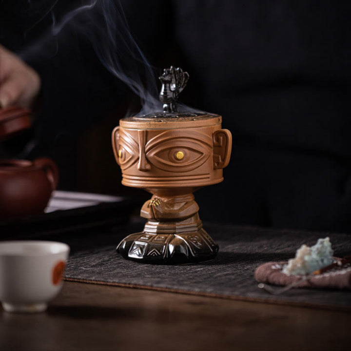 Buddha Stones Sanxingdui Healing Ceramic Incense Burner Desk Decoration - image 8
