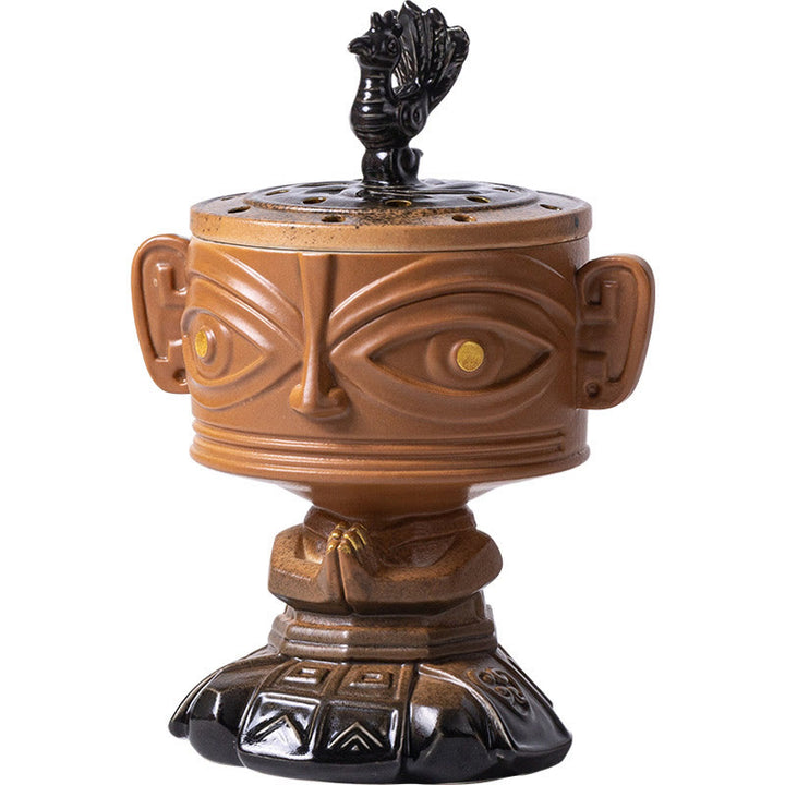 Buddha Stones Sanxingdui Healing Ceramic Incense Burner Desk Decoration - image 6