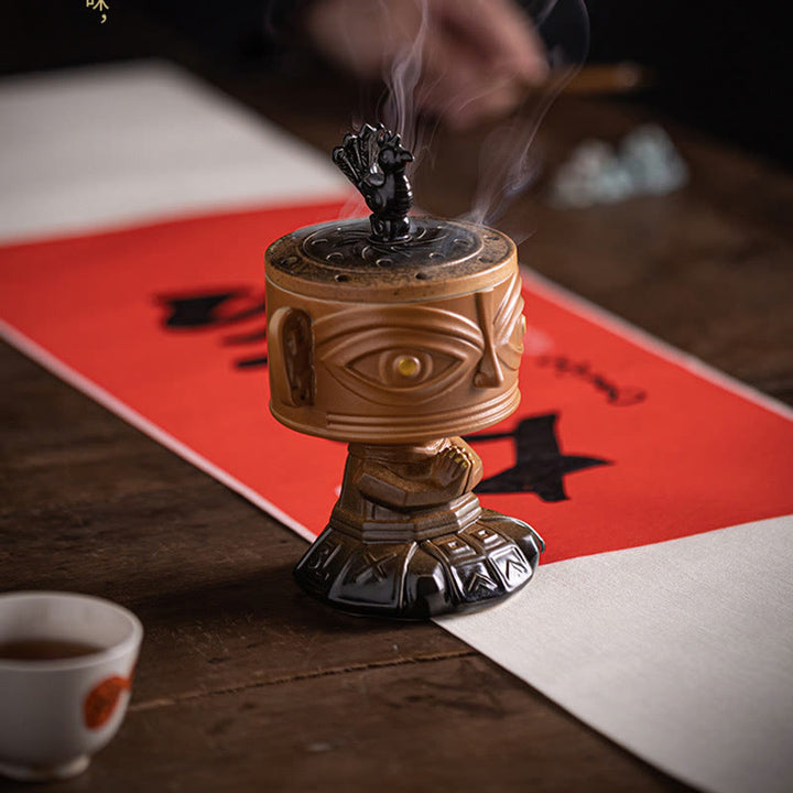 Buddha Stones Sanxingdui Healing Ceramic Incense Burner Desk Decoration - image 10