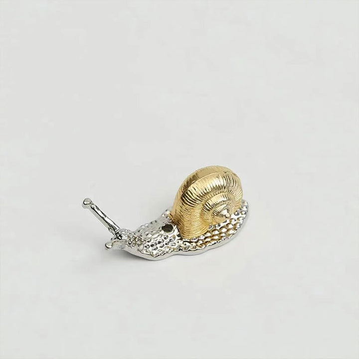 Buddha Stones Alloy Turtle Snail Healing Incense Burner Desk Decoration - Gold Snail 3.9*1.6*1.6cm - image 13