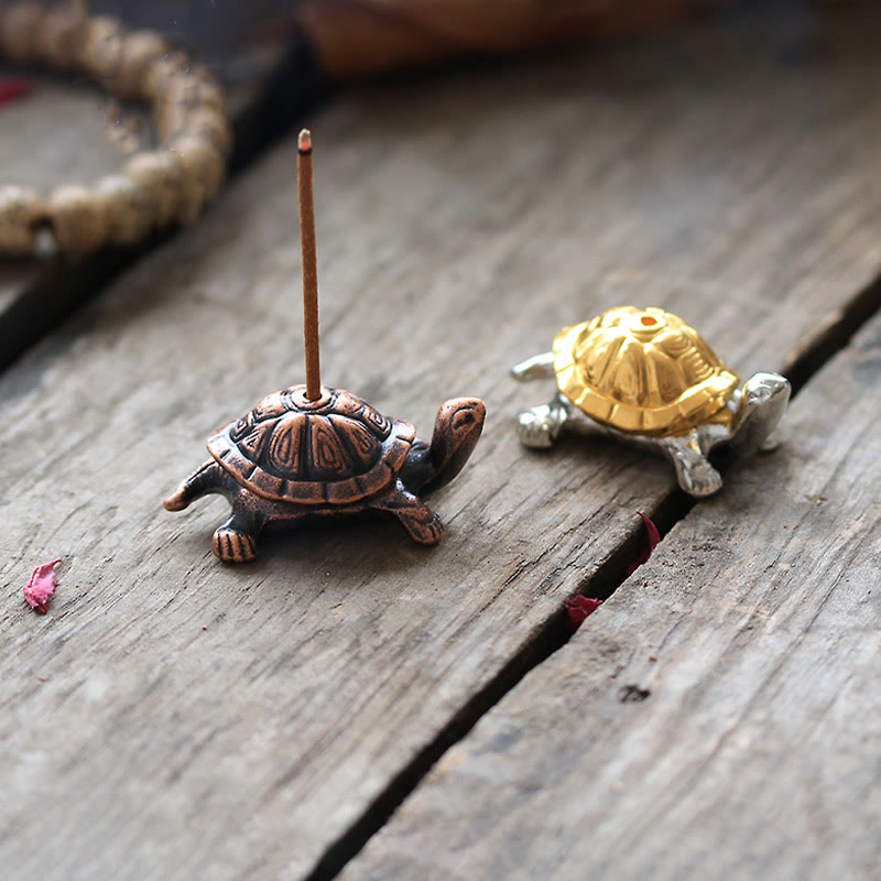 Buddha Stones Alloy Turtle Snail Healing Incense Burner Desk Decoration - image 0