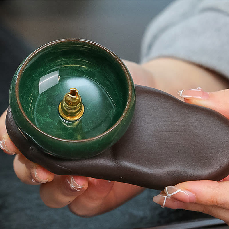 Buddha Stones Tang Dynasty Lady Food Healing Ceramic Incense Burner Desk Decoration - image 8