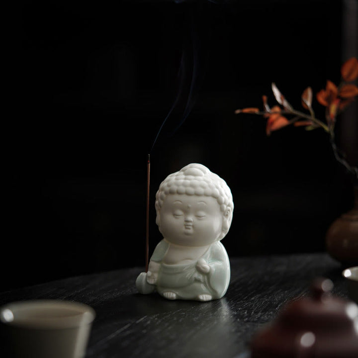 Buddha Stones Buddha Sitting Standing Reclining Ceramic Healing Incense Burner Desk Decoration - image 2