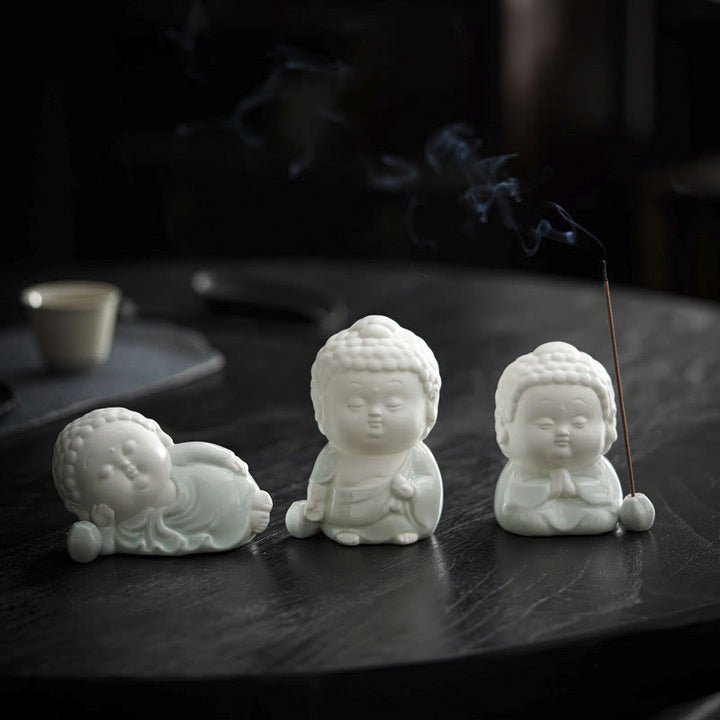 Buddha Stones Buddha Sitting Standing Reclining Ceramic Healing Incense Burner Desk Decoration - image 8