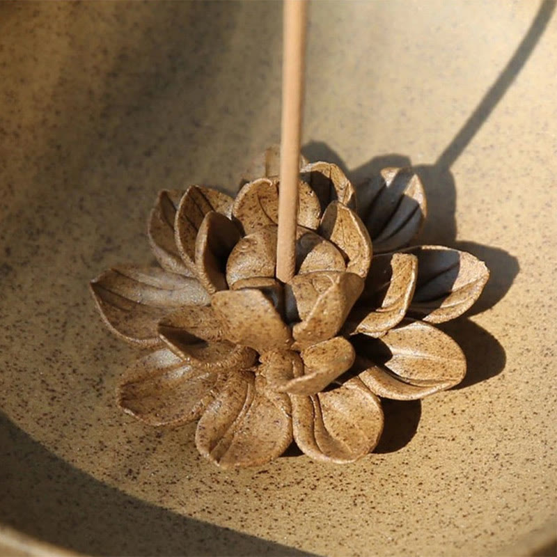 Buddha Stones Lotus Pedestal Healing Ceramic Incense Burner Decoration - image 5