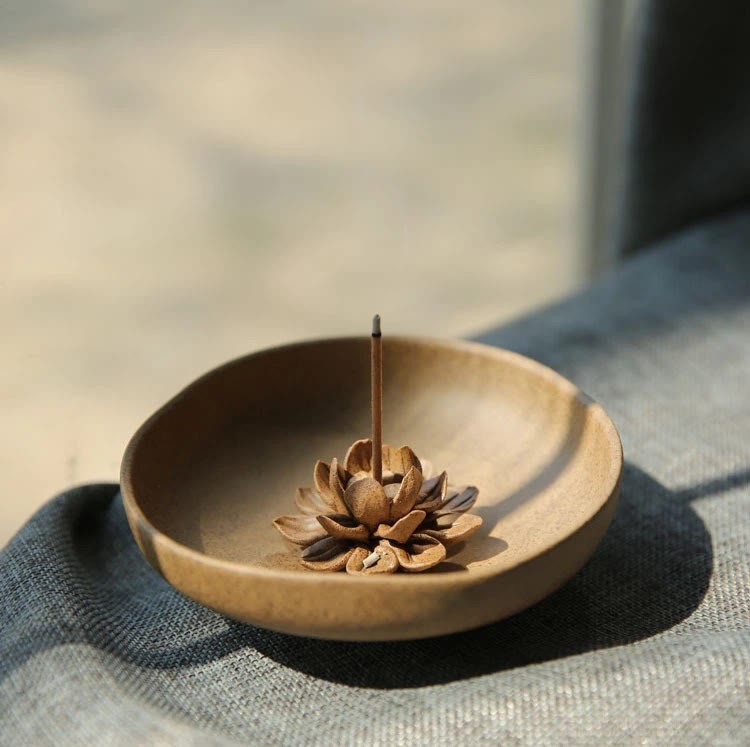 Buddha Stones Lotus Pedestal Healing Ceramic Incense Burner Decoration - image 1