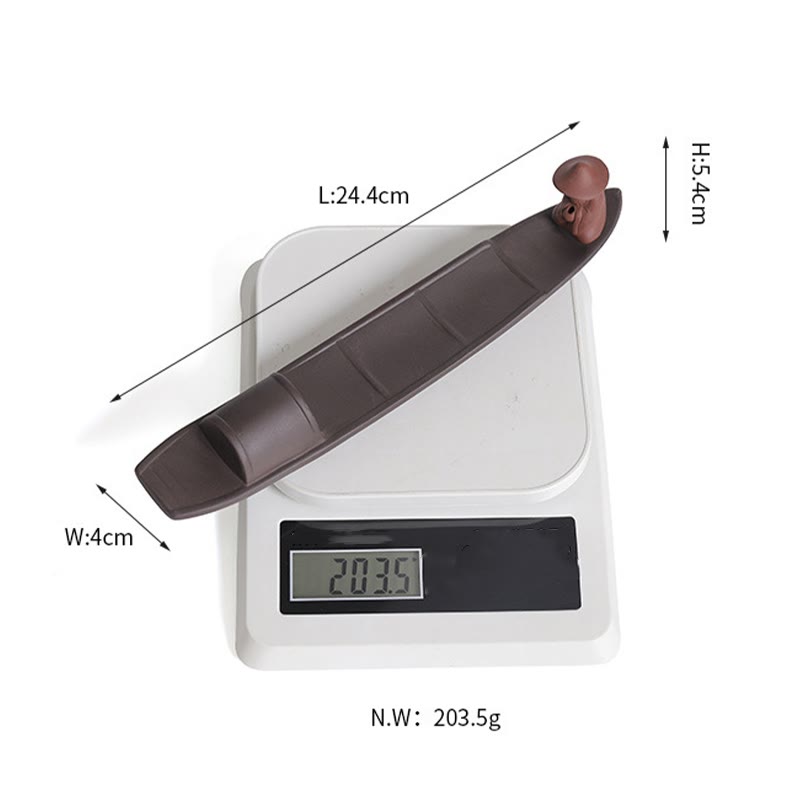 Buddha Stones Fisherman Boat Purple Clay Peace Healing Ceramic Stick Incense Burner Decoration - image 7