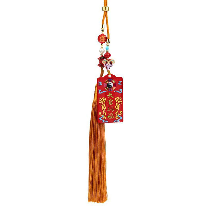 Buddha Stones Natural Cinnabar Bagua Yin Yang Fu Character Blessing Car Hanging Decoration - image 15