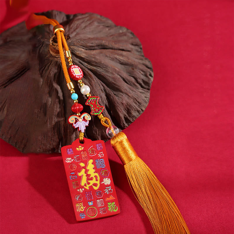 Buddha Stones Natural Cinnabar Bagua Yin Yang Fu Character Blessing Car Hanging Decoration - image 1