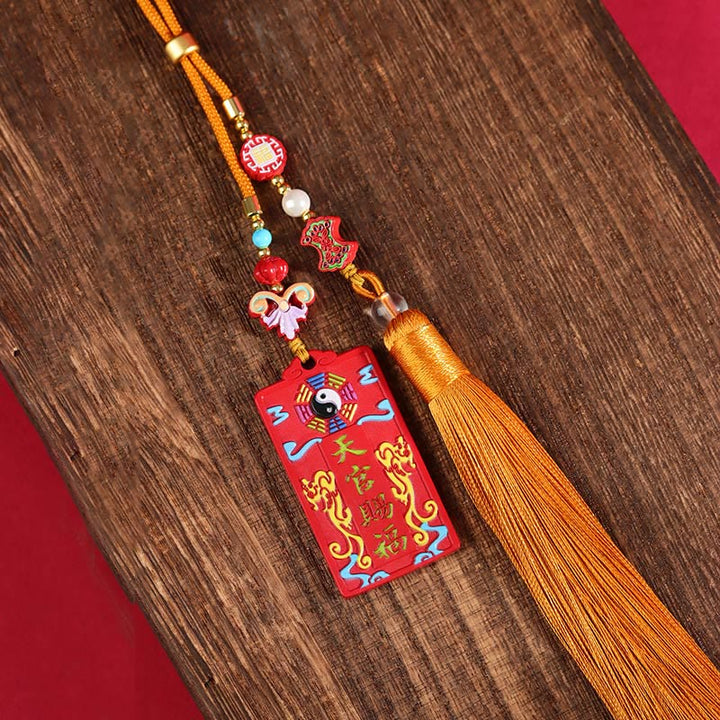 Buddha Stones Natural Cinnabar Bagua Yin Yang Fu Character Blessing Car Hanging Decoration - image 10