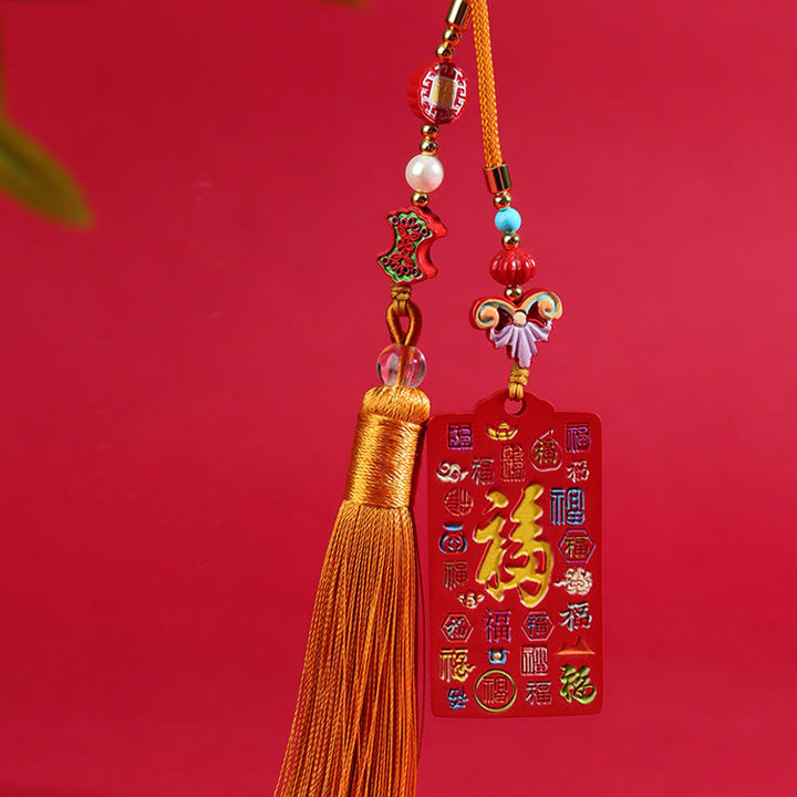 Buddha Stones Natural Cinnabar Bagua Yin Yang Fu Character Blessing Car Hanging Decoration - image 11