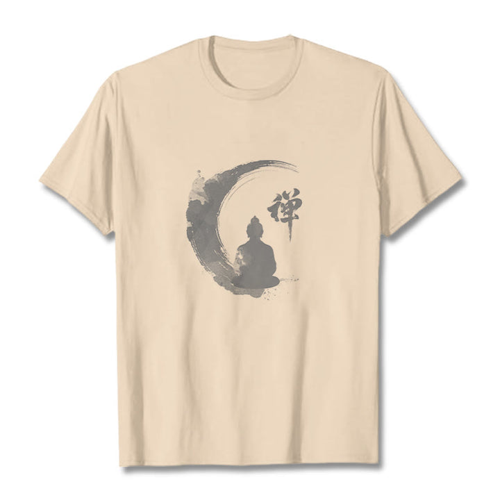 Buddha Stones Meditating Buddha Pattern Cotton Tee T-shirt - Bisque - 2XL - image 16