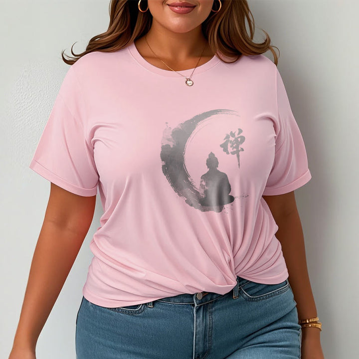 Buddha Stones Meditating Buddha Pattern Cotton Tee T-shirt - image 9