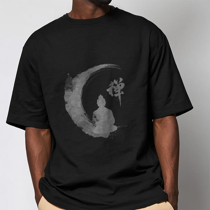 Buddha Stones Meditating Buddha Pattern Cotton Tee T-shirt - image 6