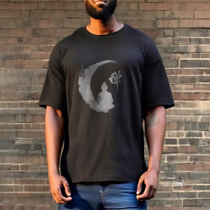 Buddha Stones Meditating Buddha Pattern Cotton Tee T-shirt - image 7