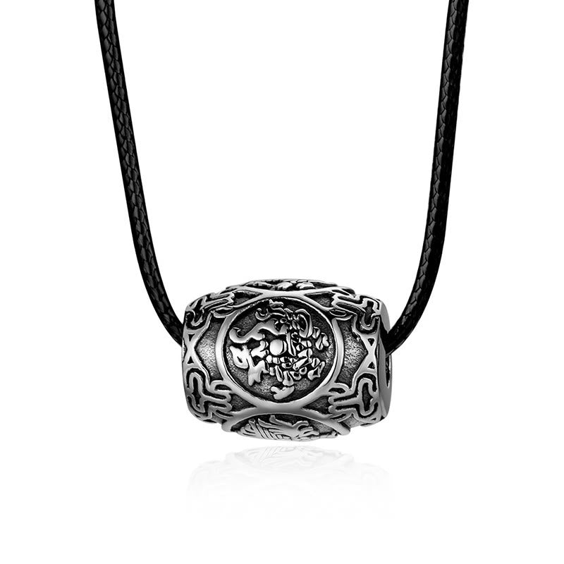 Buddha Stones Tibetan Om Mani Padme Hum Four Mythical Beasts Titanium Steel Wisdom Necklace Pendant - image 5