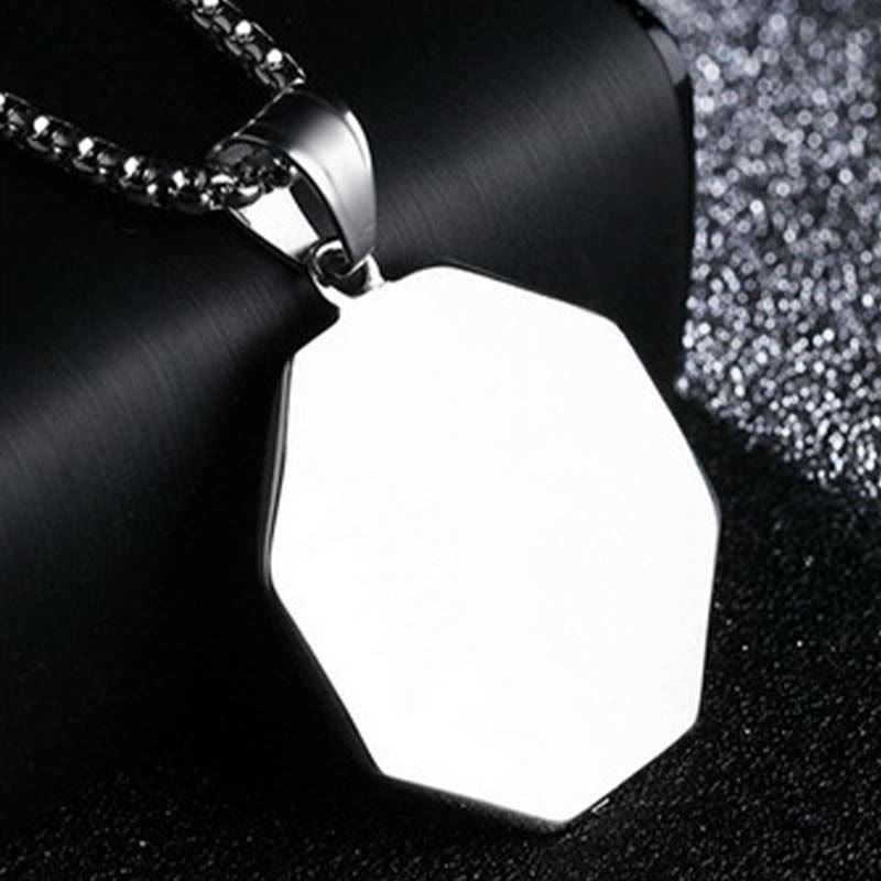 Buddha Stones Titanium Steel Bagua Yin Yang Pattern Balance Necklace Pendant - image 13
