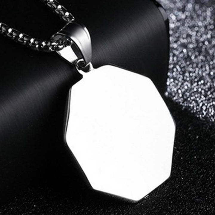 Buddha Stones Titanium Steel Bagua Yin Yang Pattern Balance Necklace Pendant - image 13
