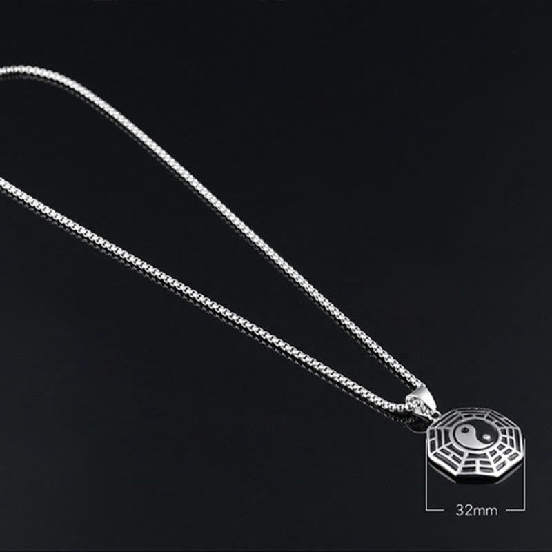 Buddha Stones Titanium Steel Bagua Yin Yang Pattern Balance Necklace Pendant - image 16