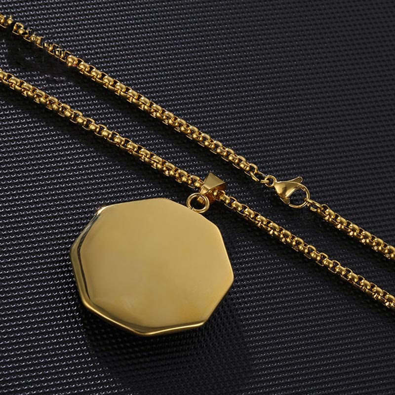 Buddha Stones Titanium Steel Bagua Yin Yang Pattern Balance Necklace Pendant - image 2