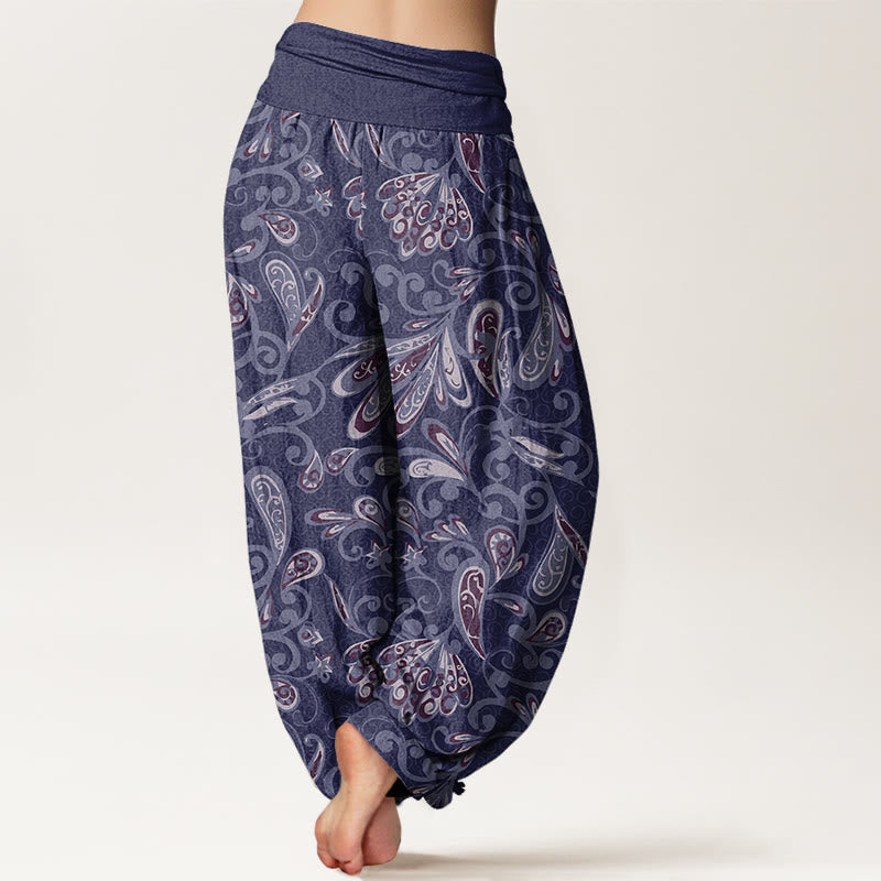 Buddha Stones Casual Flower Petals Design Women's Elastic Waist Harem Pants - image 6