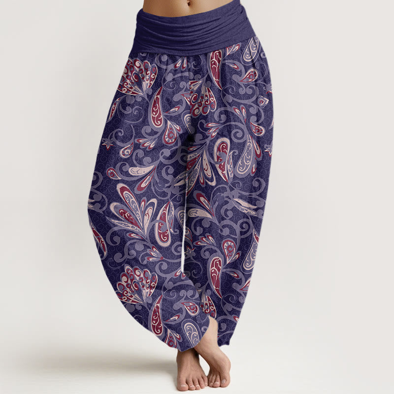 Buddha Stones Cotton Casual Flower Petals Design Women's Elastic Waist Harem Pants - MediumPurple - US22，UK/AU26，EU54 (6XL) - image 7