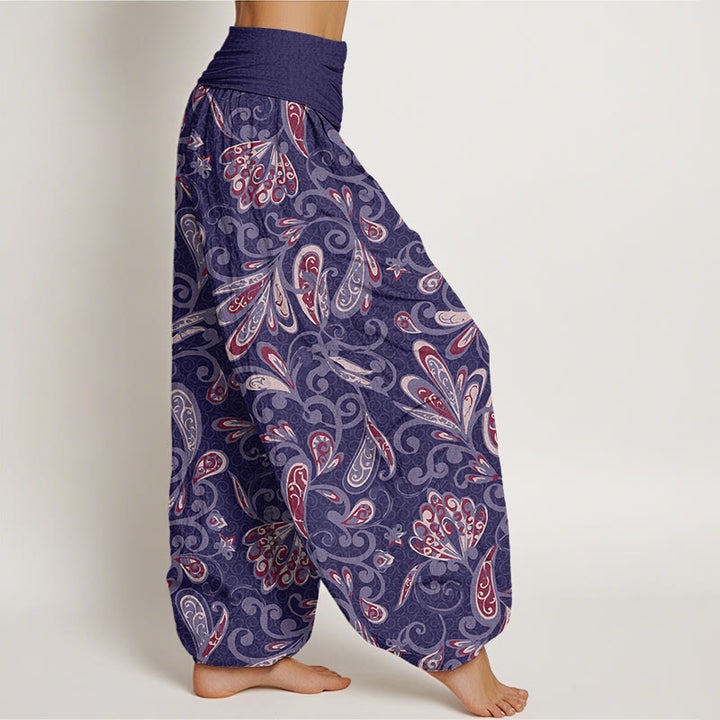 Buddha Stones Cotton Casual Flower Petals Design Women's Elastic Waist Harem Pants - image 8