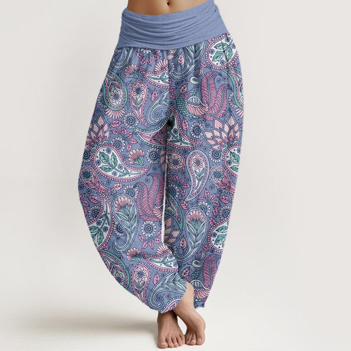 Buddha Stones Cashew Flower Peacock Sunflower Design Women's Elastic Waist Harem Pants - CornflowerBlue - US22，UK/AU26，EU54 (6XL) - image 7