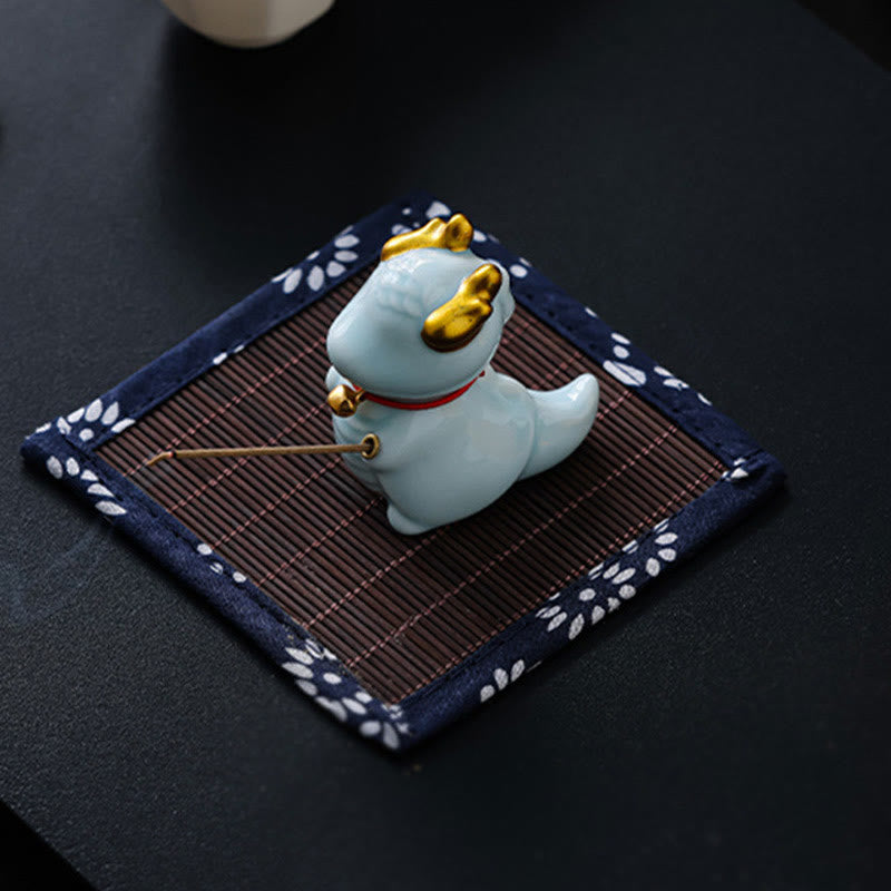 Buddha Stones Dragon Bell Healing Ceramic Incense Burner Desk Decoration - image 5