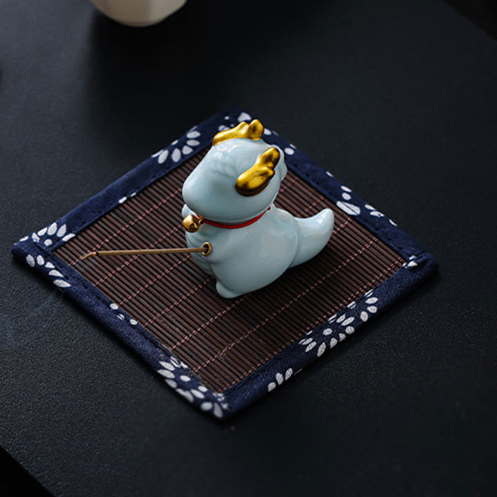 Buddha Stones Dragon Bell Healing Ceramic Incense Burner Desk Decoration - image 5